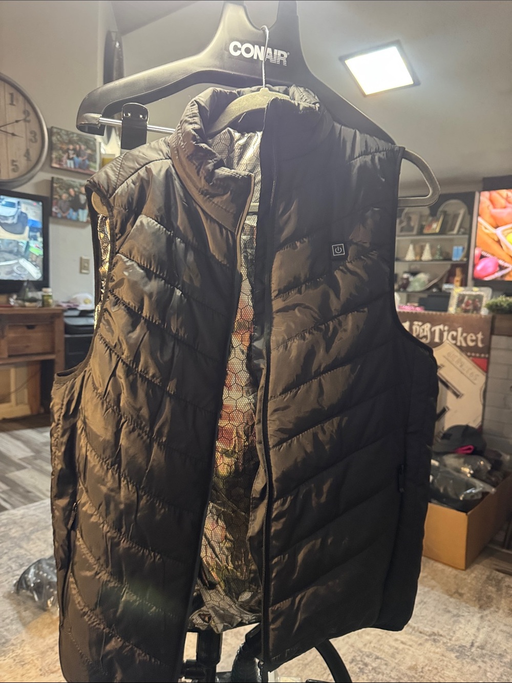 Women’s Black Quilted Heated Vest with Stand Collar no power bank 2x #235